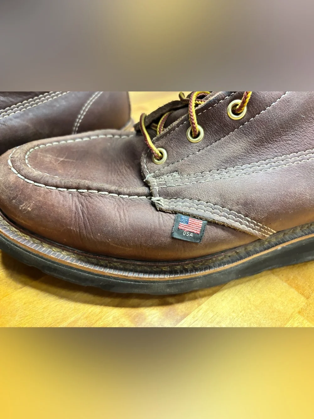 Thorogood American Heritage 6” Moc Toe Work Boots Brown 12 EE Made USA